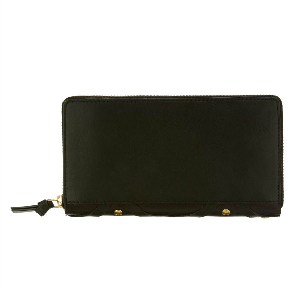 AND/OR Maya Leather Zip Around Purse Black Purses