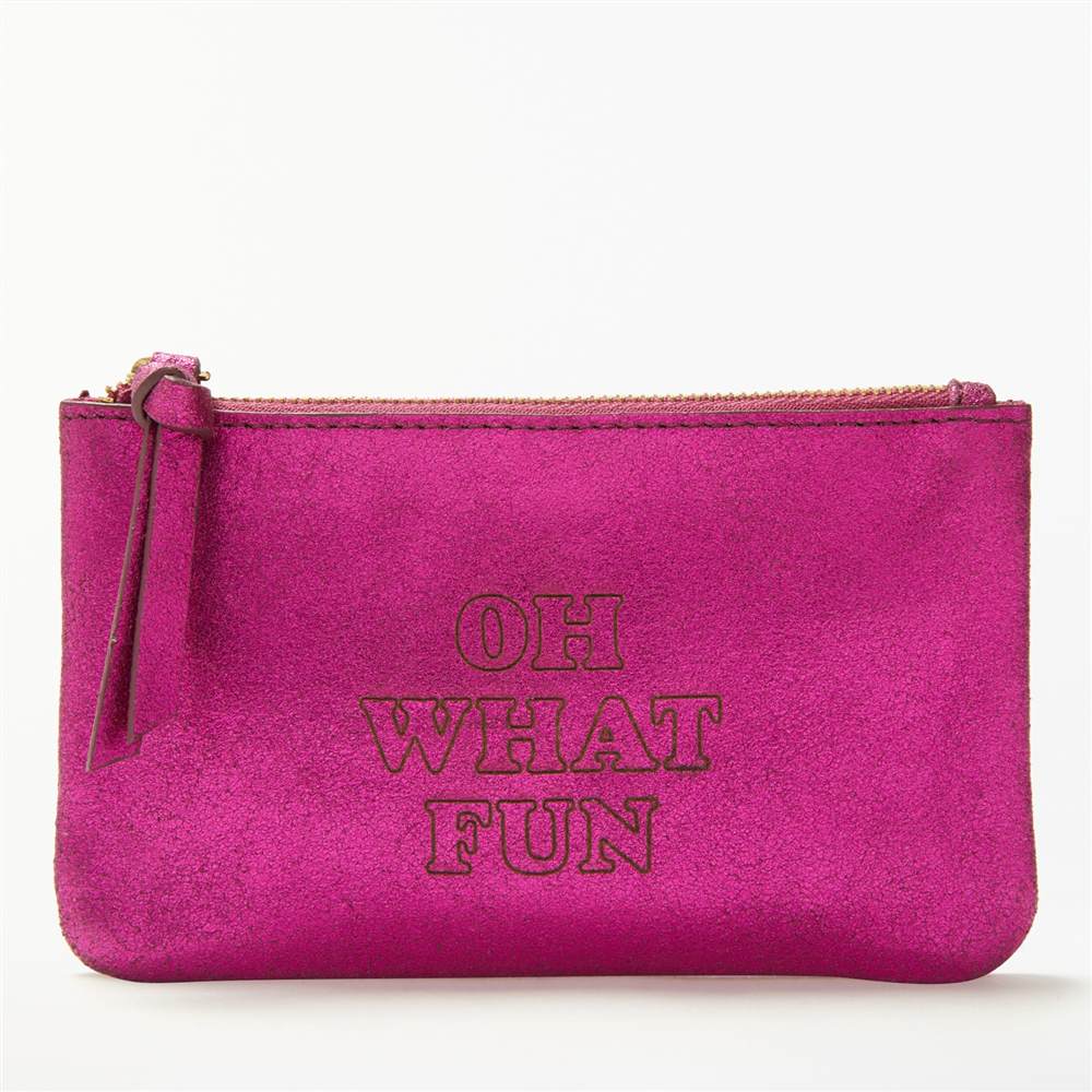 AND/OR Mila Slogans Leather Oh What Fun Coin Purse Pink Purses