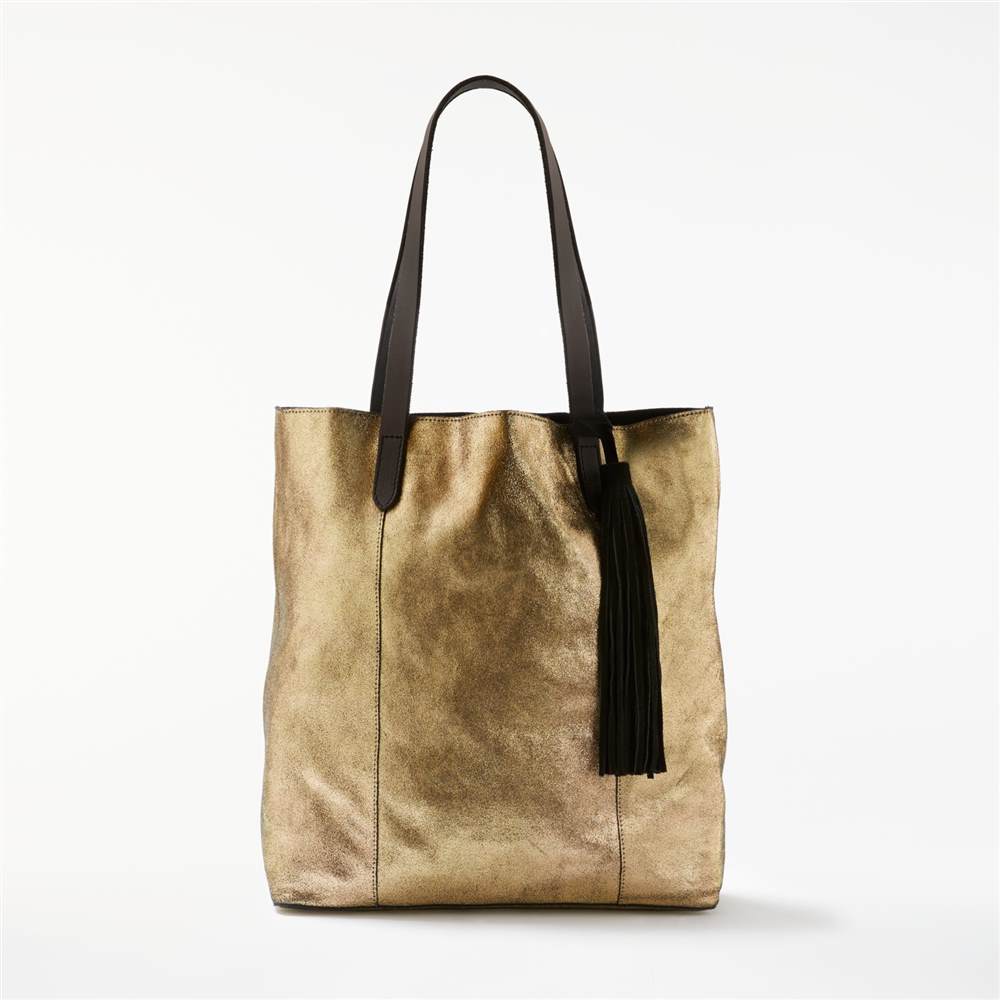 AND/OR Shadi North / South Leather Tote Bag Gold Handbags