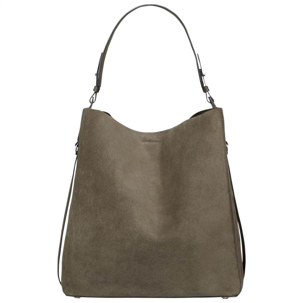 AllSaints Paradise Leather North South Tote Bag Mink Grey AllSaints Handbags