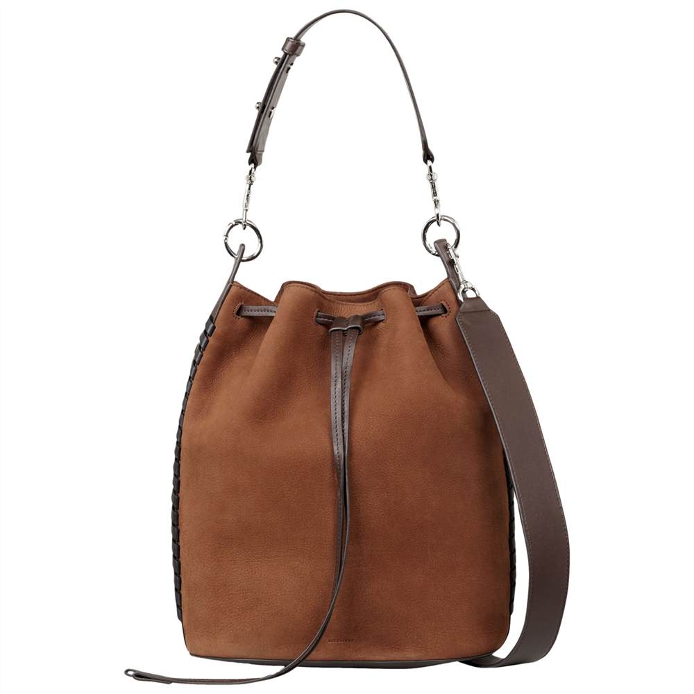 AllSaints Ray Leather Bucket BagCoffee Brown AllSaints Handbags