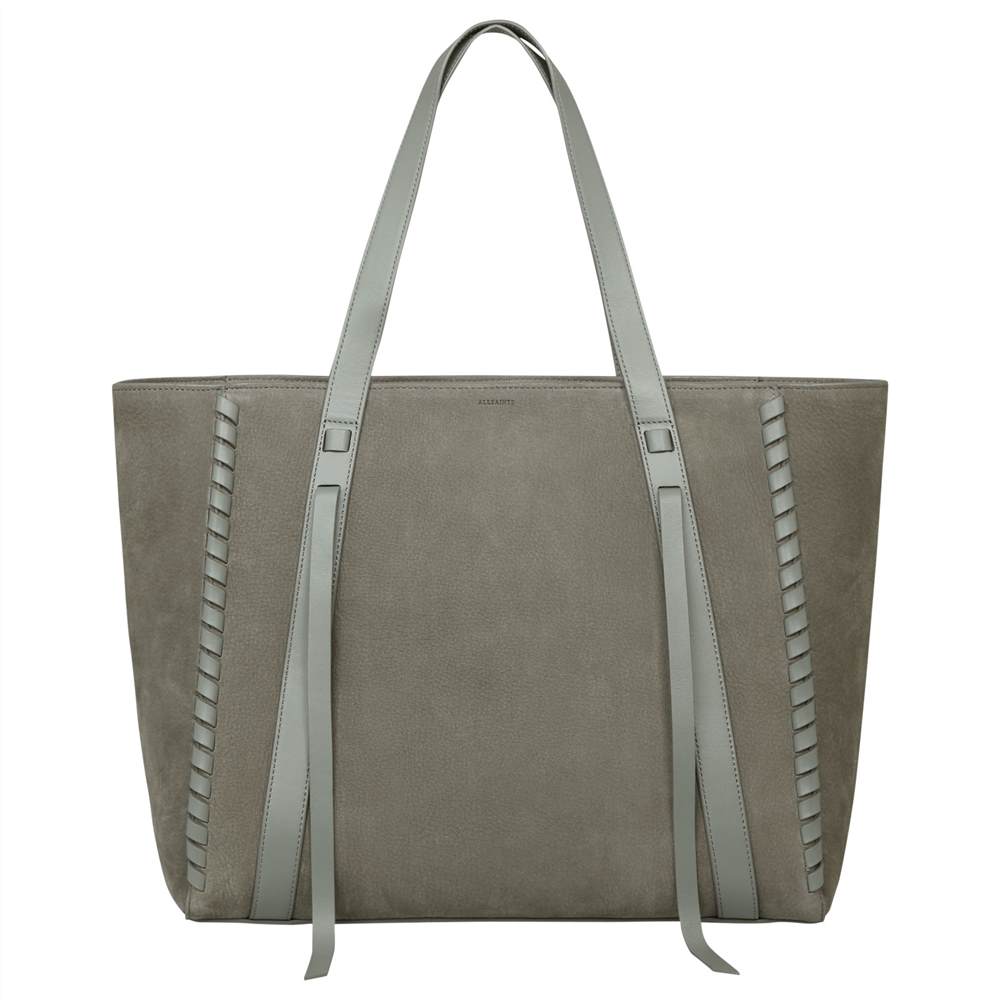 AllSaints Ray Nubuck East West Tote Light Slate Grey AllSaints Handbags