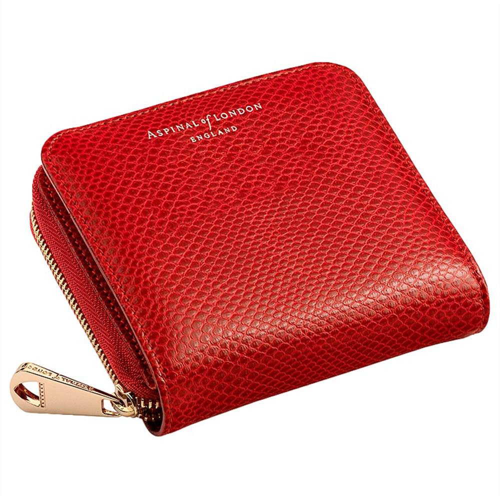 A-London Leather Continental Small Clutch PurseRed Lizard A-London Purses