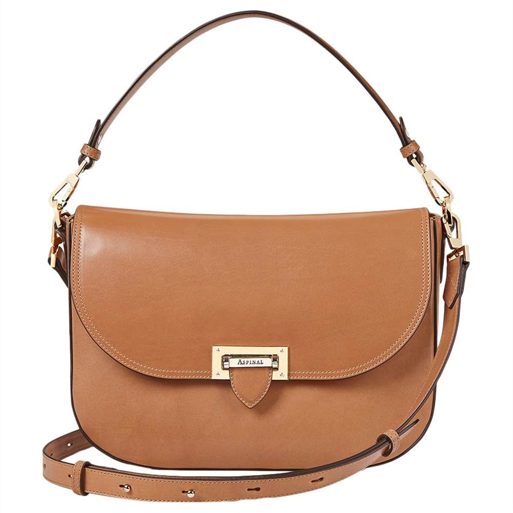 A-London Letterbox Leather Slouchy Saddle Bag Tan A-London Handbags