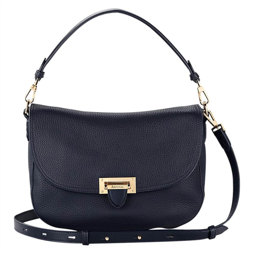 A-London Letterbox Slouchy Saddle BagNavy A-London Handbags