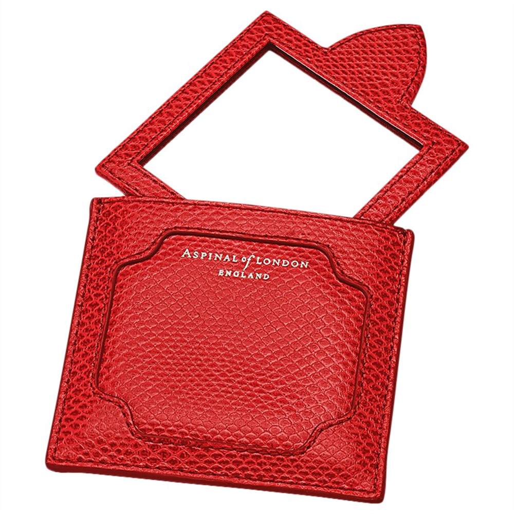 A-London Marylebone Leather Compact Handbag Mirror Berry Red A-London Purses