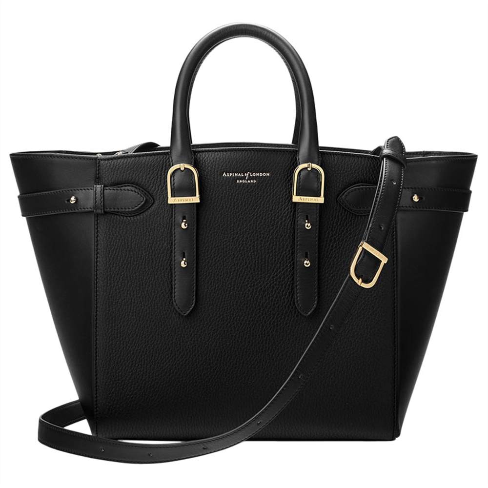 A-London Marylebone Medium Leather Tote Bag Black A-London Handbags