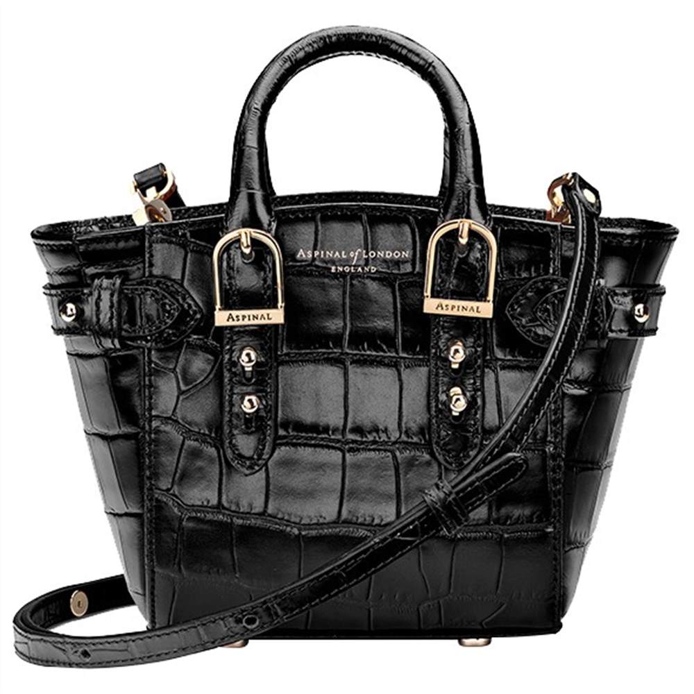 A-London Marylebone Micro Leather Tote Bag Black A-London Handbags