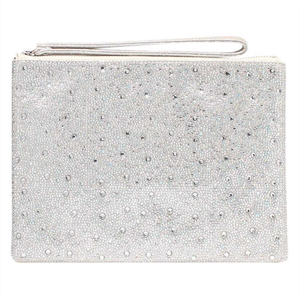 Carvela Gamma Pouch Clutch Bag Silver Carvela Handbags