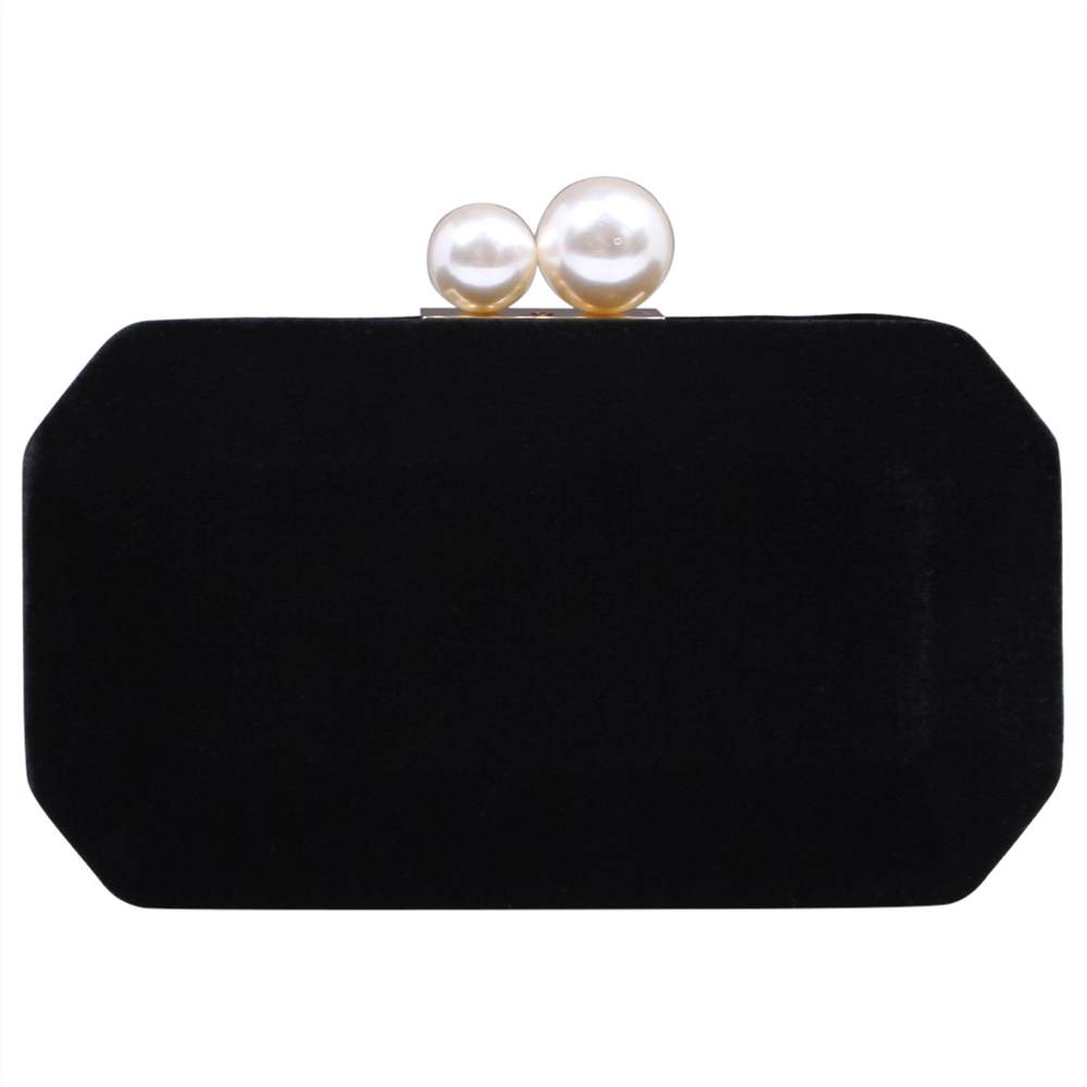 Carvela Gloat Velvet Clutch Bag Black Carvela Handbags