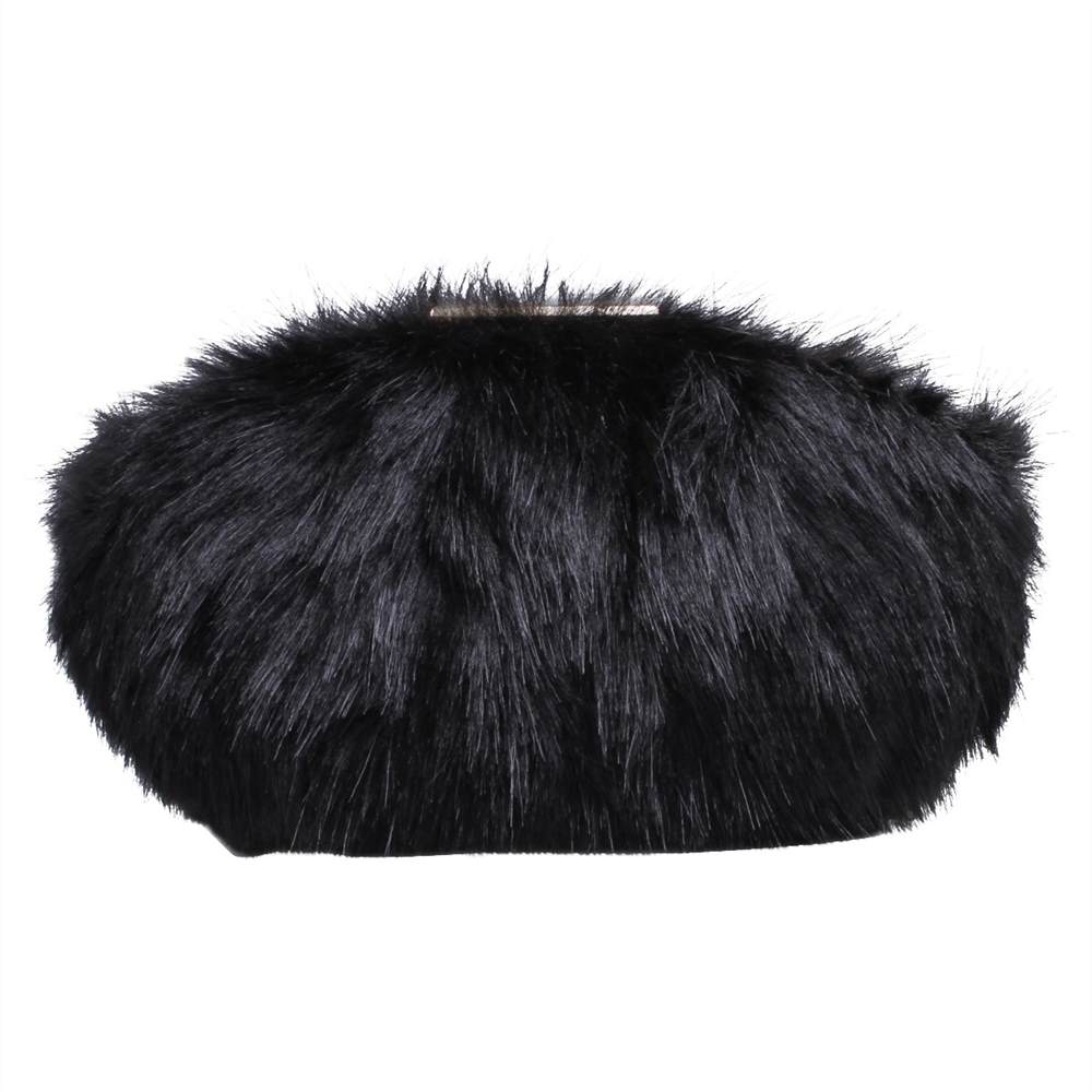 Carvela Glory Faux Fur Clutch BagBlack Carvela Handbags