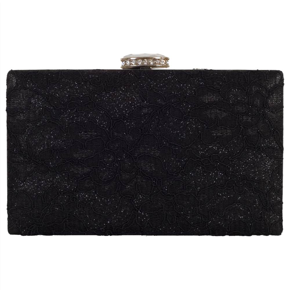 Chesca Floral Lace Clutch BagBlack Chesca Handbags