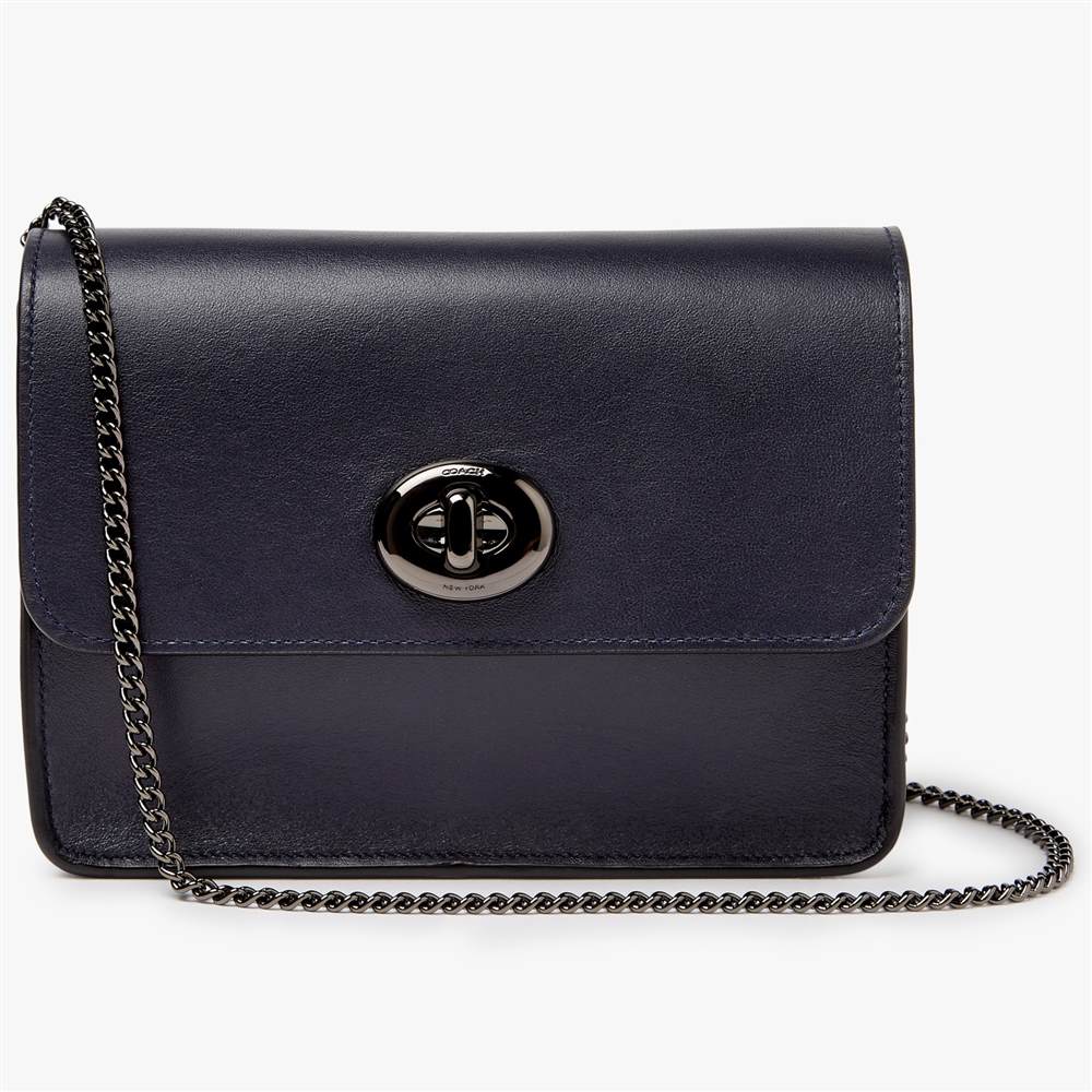 Co-London Bowery Leather Turnlock Chain Cross Body BagNavy Co-London Handbags