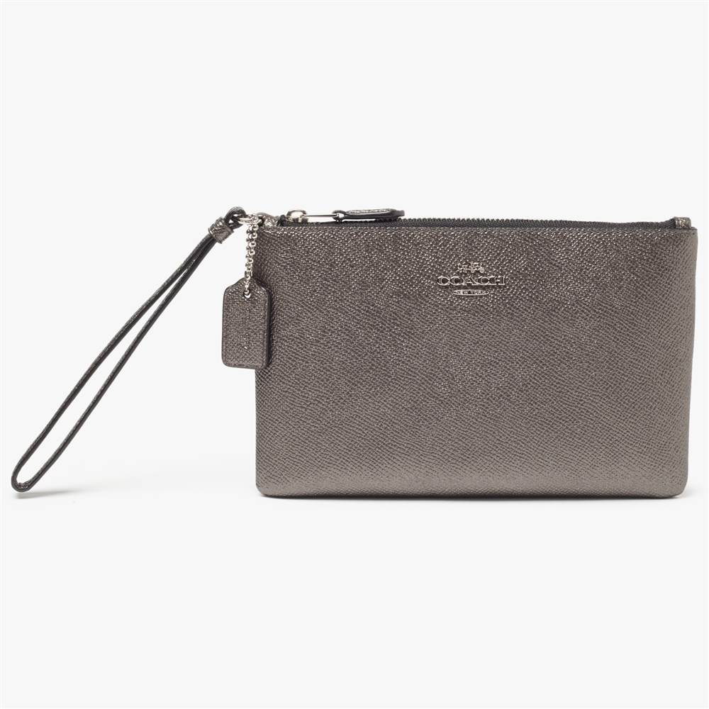 Co-London Crossgrain Leather Small Wristlet PurseGunmetal Co-London Purses