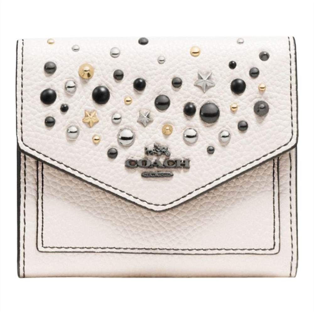 Co-London Crossgrain Leather Star Rivets Small Purse Chalk Co-London Purses