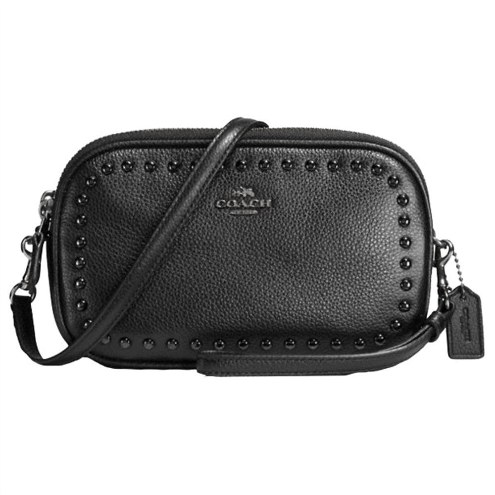 Co-London Rivets Leather Cross Body Clutch Bag Black Co-London Handbags