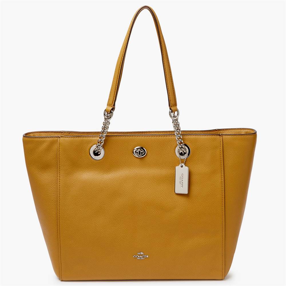 Co-London Turnlock Chain Crossgrain Leather Tote BagCaramel Co-London Handbags