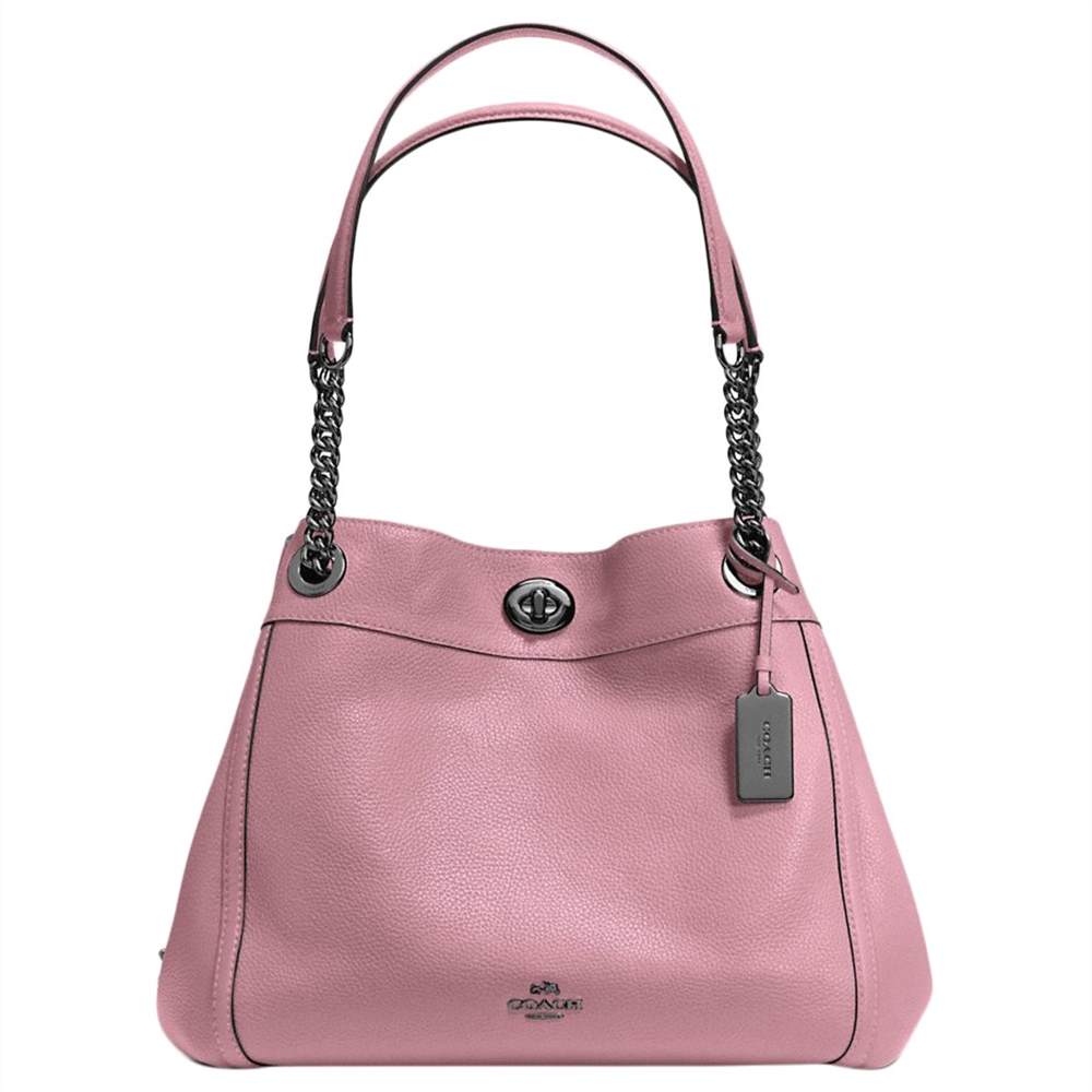 Co-London Turnlock Edie Leather Shoulder BagDusty Rose Co-London Handbags