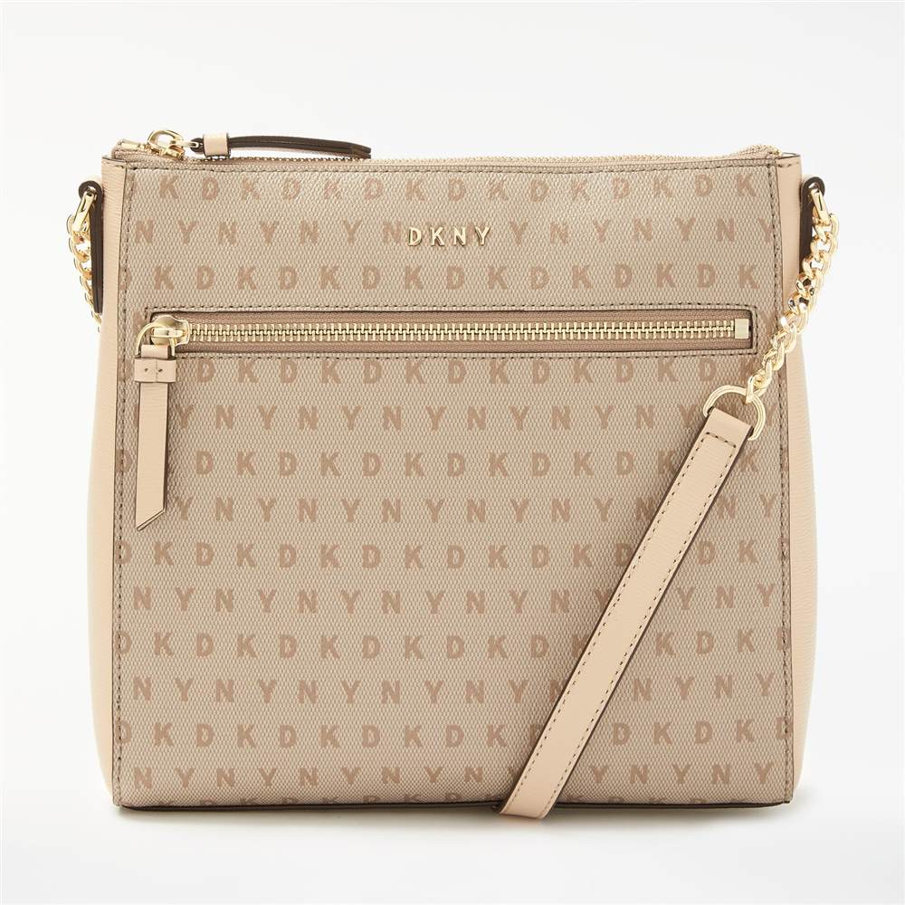 Dk-London Chain Item Leather Top Zip Cross Body Chino Logo Dk-London Handbags