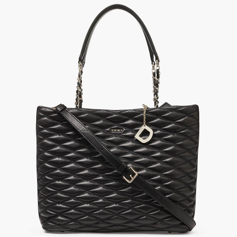 Dk-London Nappa Leather Quilted Large Shopper Bag Black Dk-London Handbags