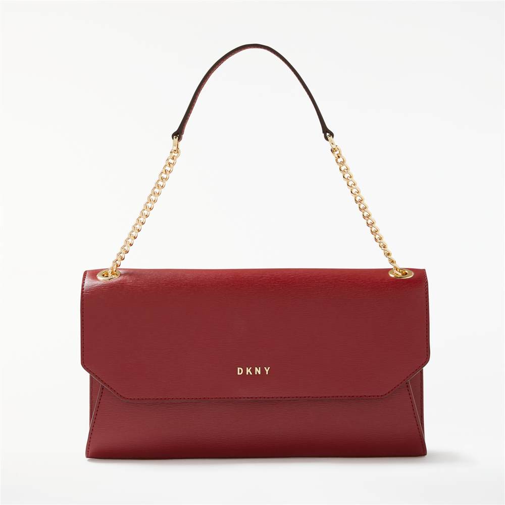 Dk-London Sutton Leather Envelope Clutch Bag Scarlet Dk-London Handbags