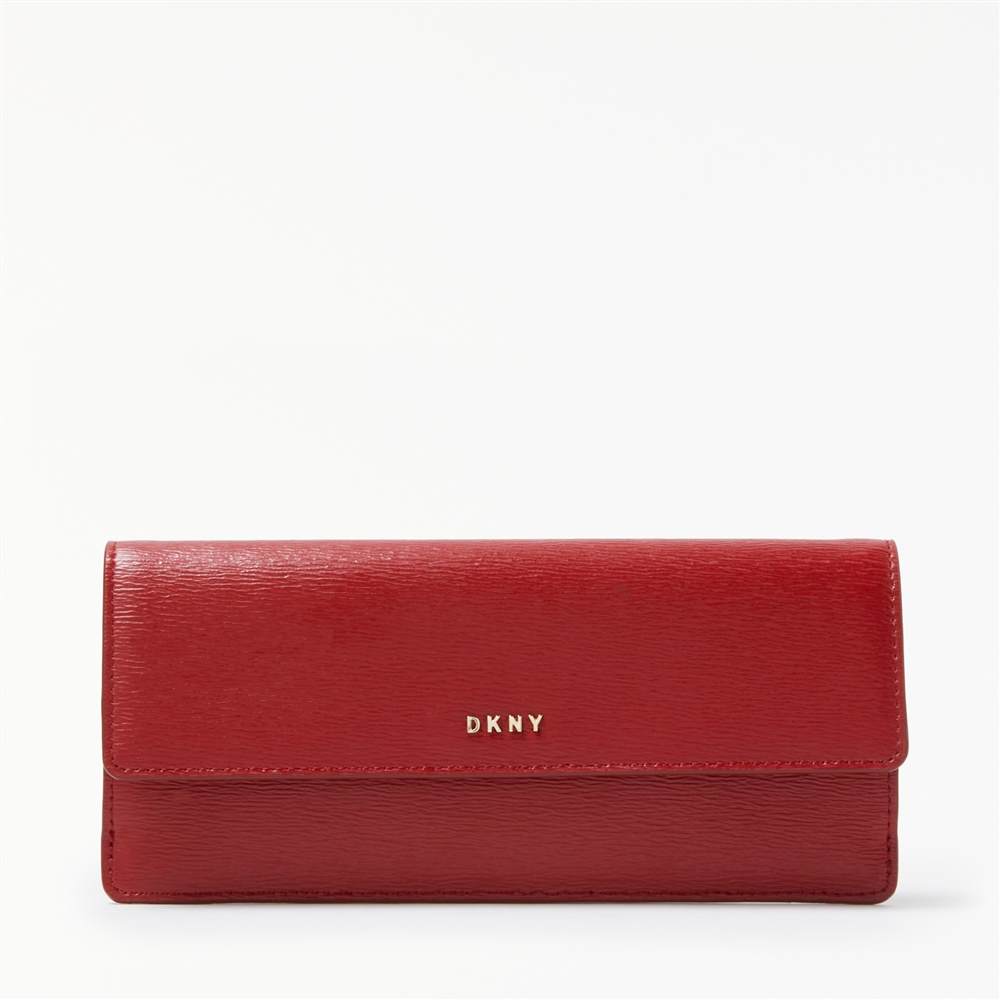 Dk-London Sutton Textured Leather Slim Foldover PurseScarlet Red Dk-London Purses