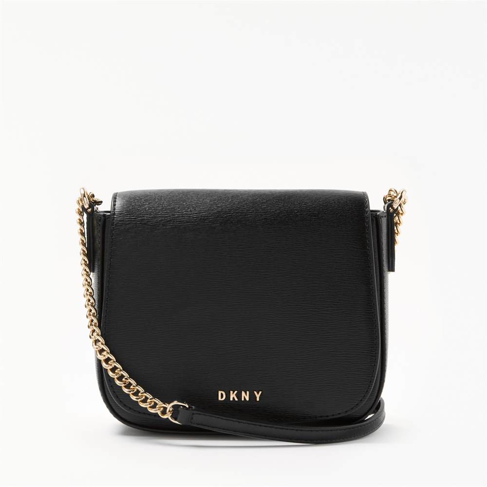 Dk-London Sutton Textured Leather Small Saddle BagBlack Dk-London Handbags