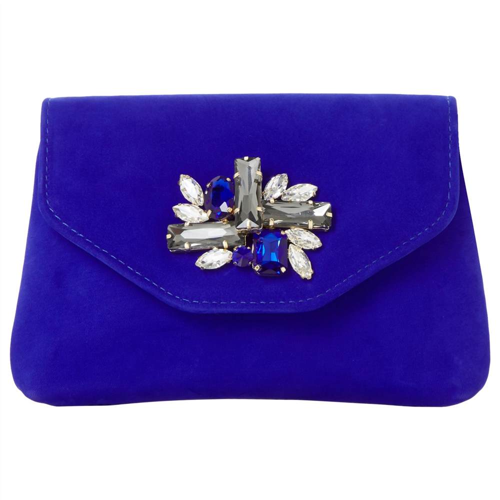 Dune Bandie Jewelled Clutch BagBlue Dune Handbags