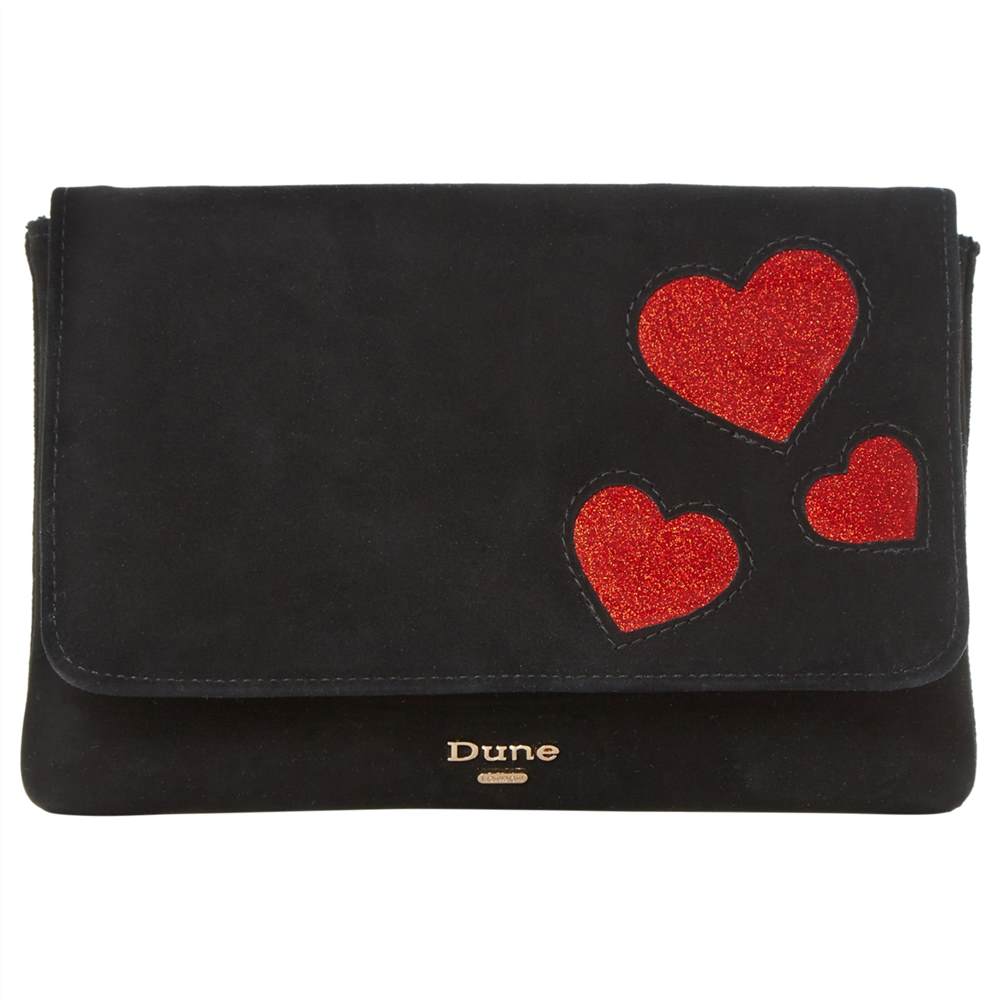 Dune Beautiee Foldover Clutch Bag Black Dune Handbags