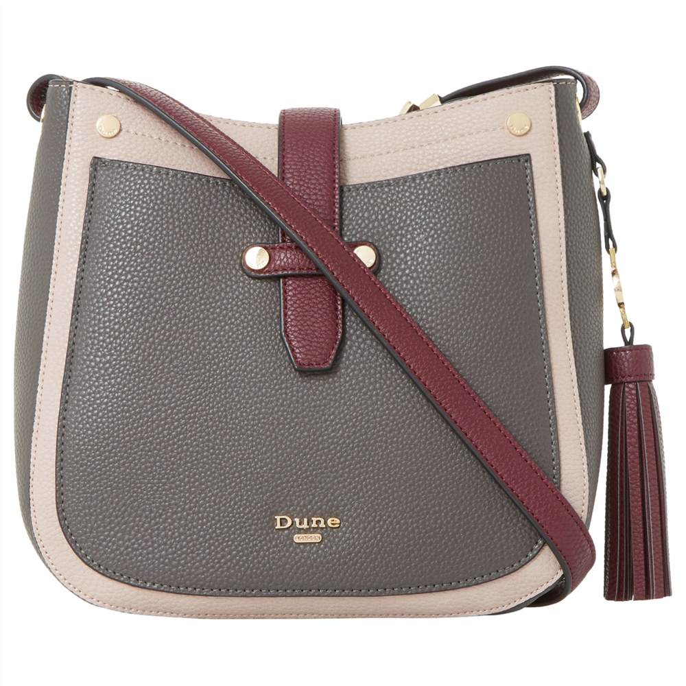 Dune Danao Medium Cross Body Saddle Bag Mink Dune Handbags