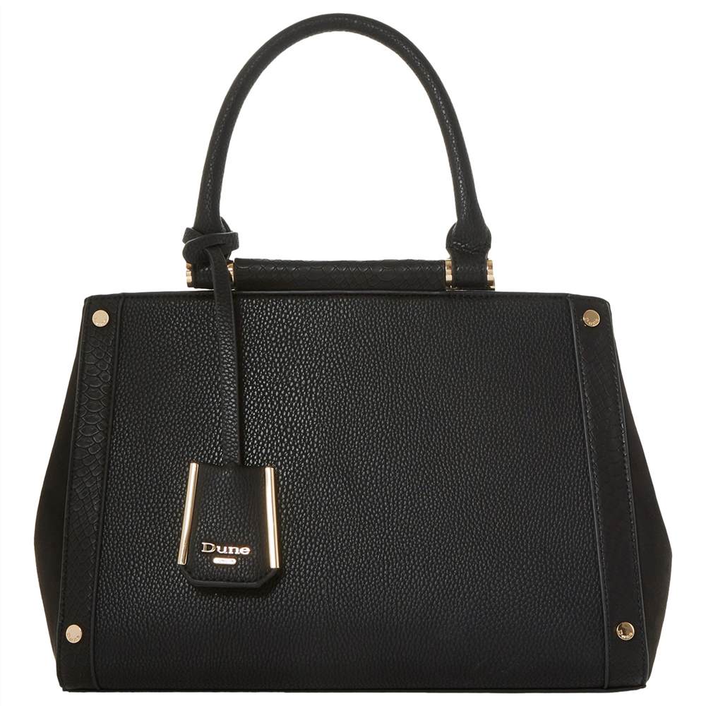 Dune Dolt Large Bar Detail Top Grab BagBlack Dune Handbags