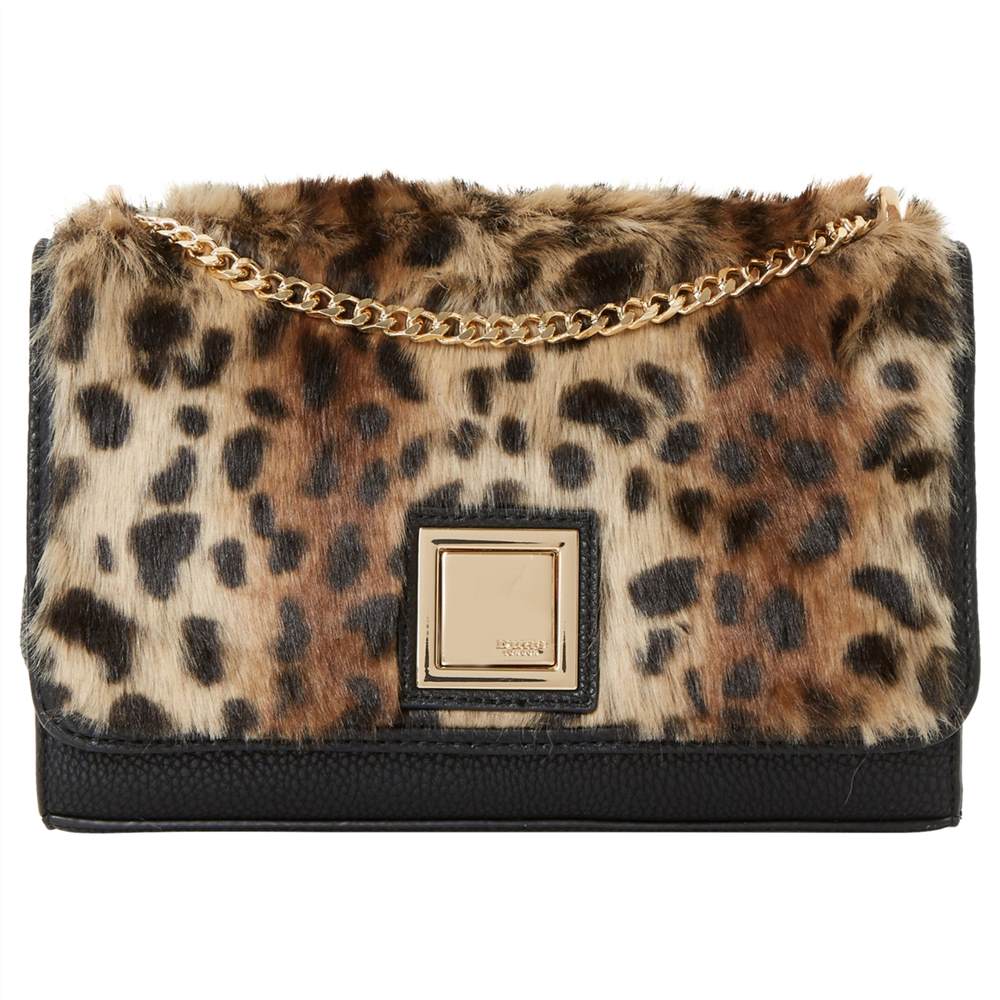 Dune Elfur Clutch Bag Leopard Dune Handbags