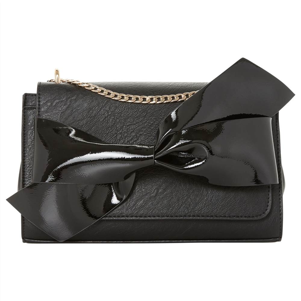 Dune Elloie Bow Clutch BagBlack Dune Handbags