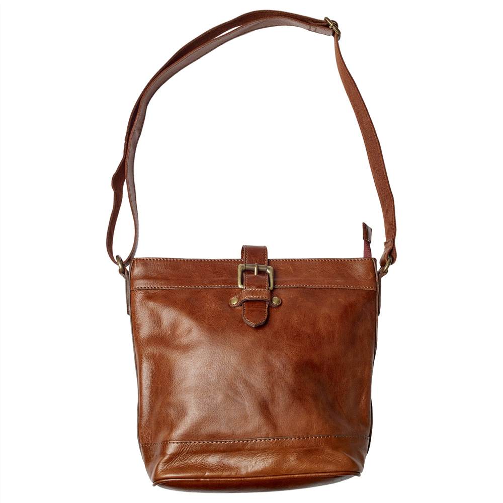 Fat Face Leather Frankie Cross Body Bag Chestnut Fat Face Handbags