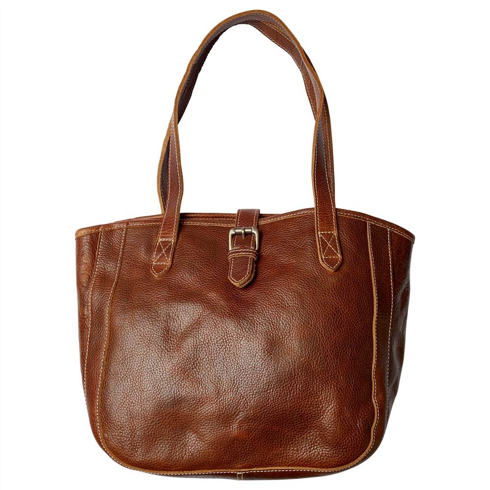 Fat Face Small Buckle Tote Bag Chestnut Fat Face Handbags