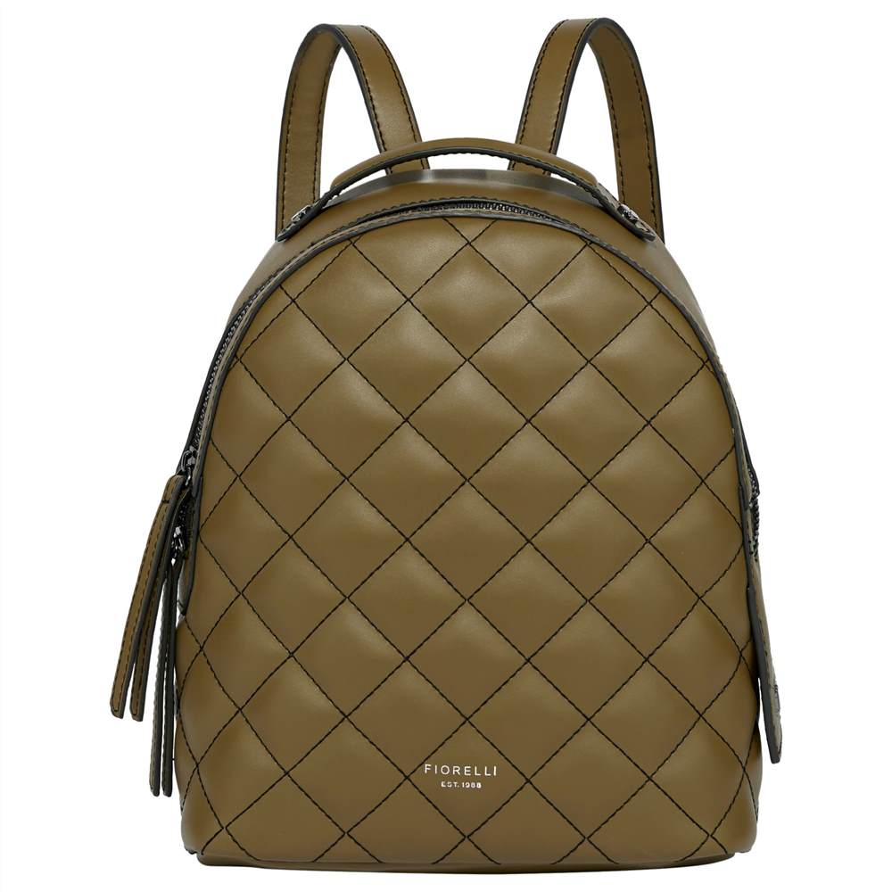 Fi-London Anouk Small Quilted BackpackOlive Fi-London Handbags