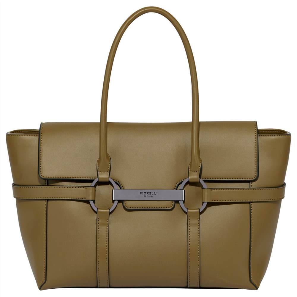 Fi-London Barbican Large Flapover Tote BagOlive Fi-London Handbags