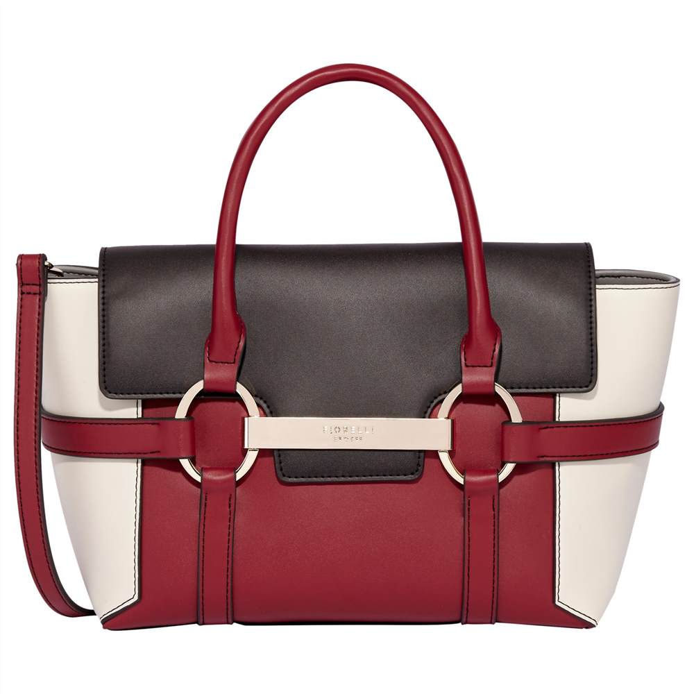 Fi-London Barbican Small Flapover Colour Block Tote BagBerry Block Fi-London Handbags