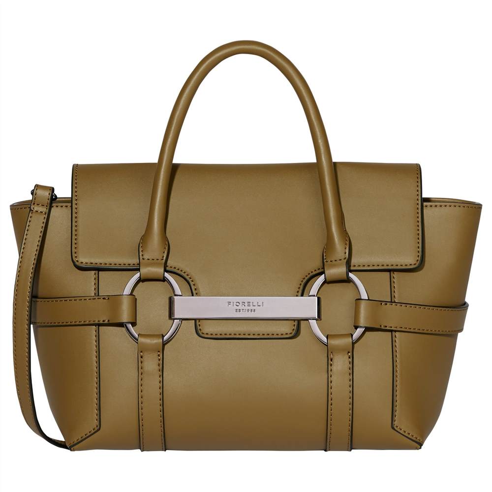 Fi-London Barbican Small Flapover Tote BagOlive Fi-London Handbags