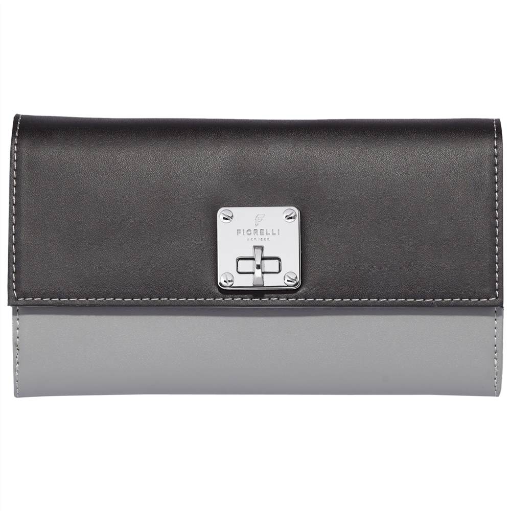 Fi-London Chiltern Turnlock Dropdown PurseGrey Block Fi-London Purses