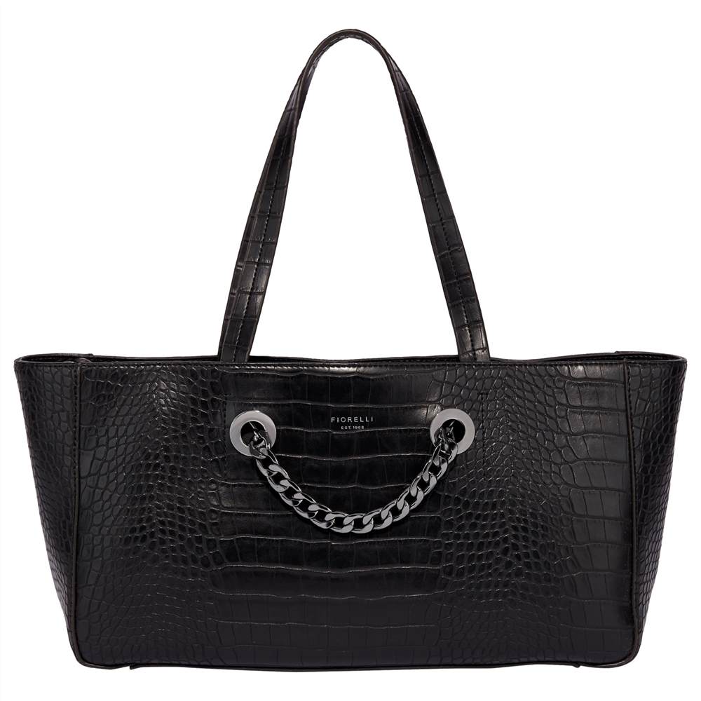 Fi-London Yardley East / West Tote Bag Black Croc Fi-London Handbags