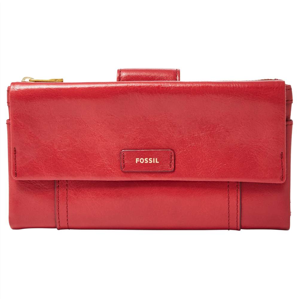 Fossil Ellis Leather Clutch PurseRed Velvet Fossil Purses