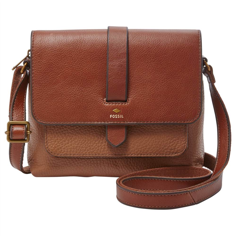 Fossil Kinley Leather Cross Body BagBrown Fossil Handbags