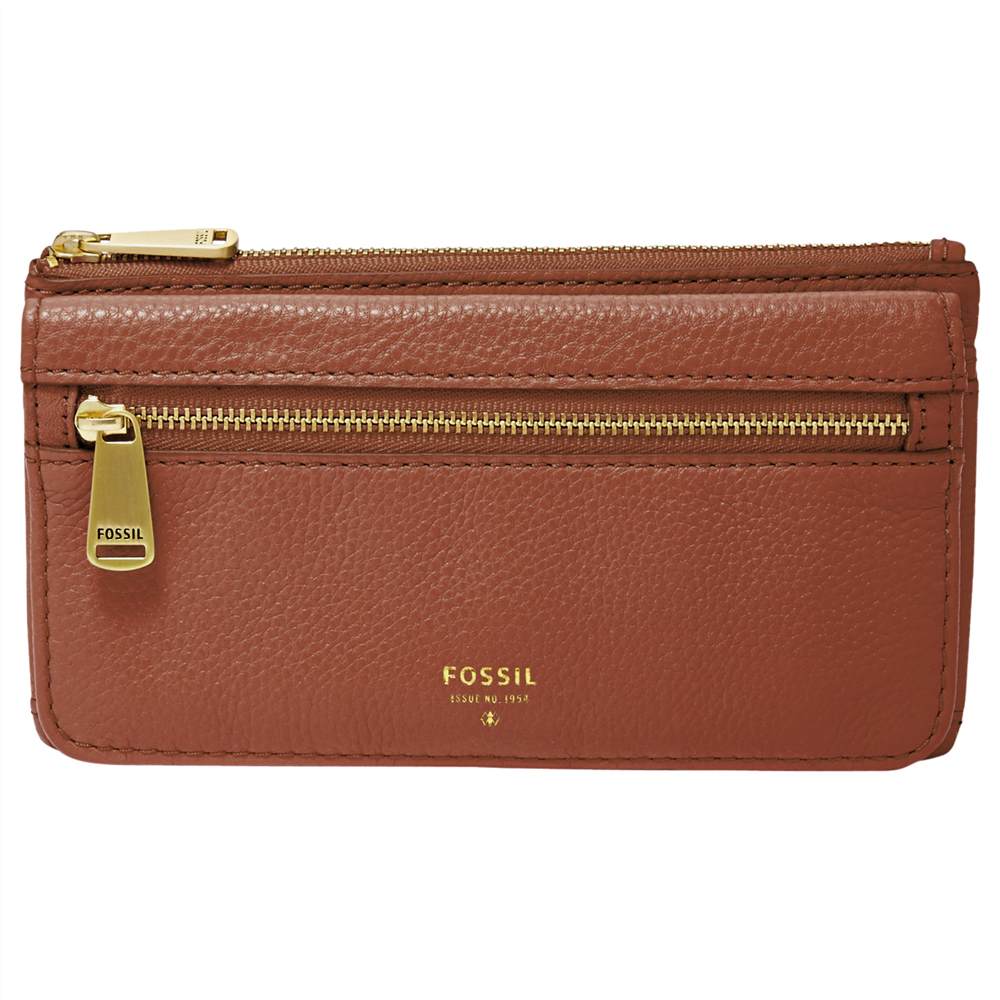 Fossil Preston Leather Flap Clutch Purse Fossil Purses