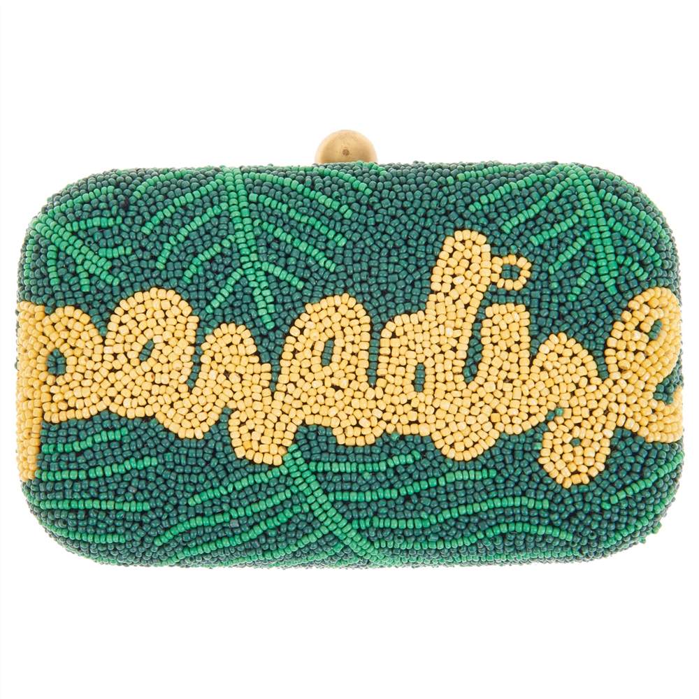 From St Xavier Paradise Box Clutch Green/Yellow From St Xavier Handbags