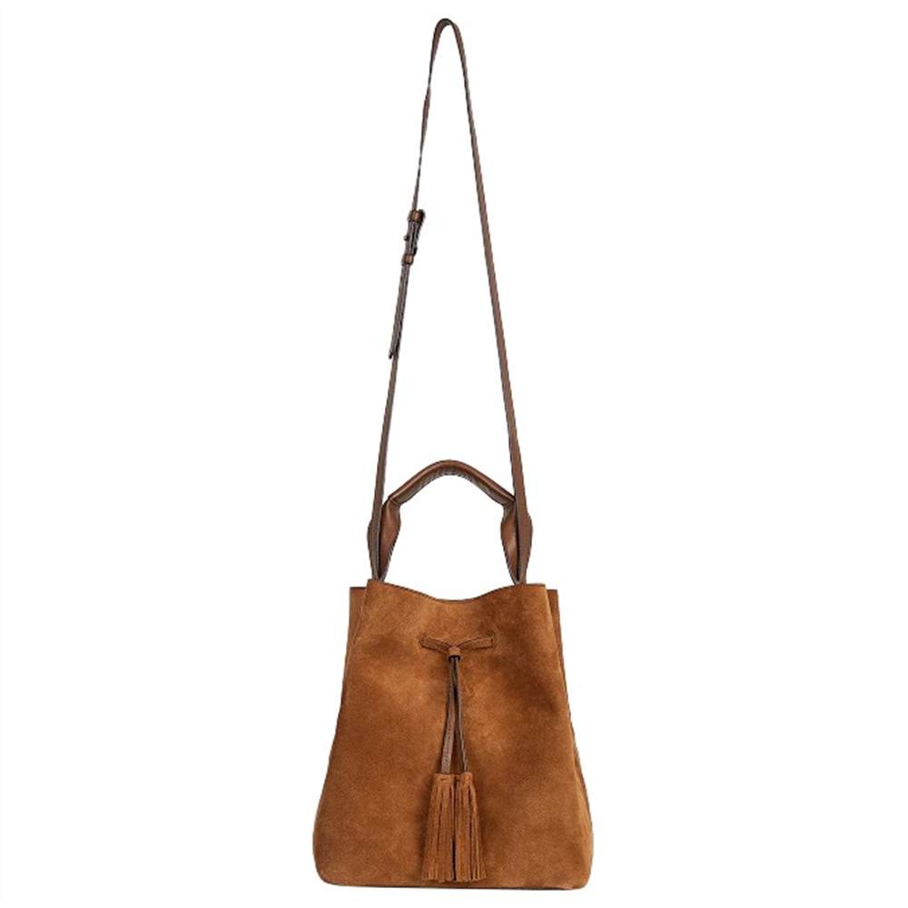 Gerard Darel Le Sazo Leather Bucket BagCamel Gerard Darel Handbags