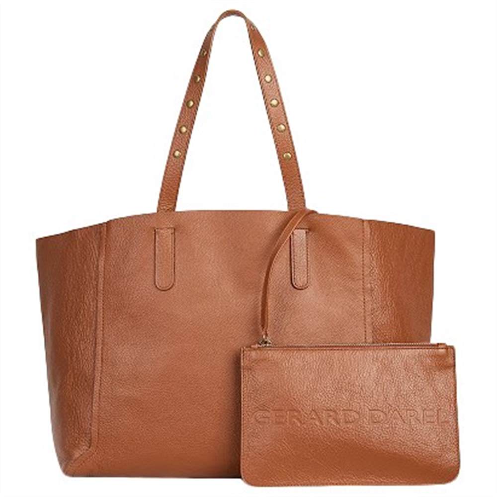 Gerard Darel Leather Tote Bag Camel Gerard Darel Handbags