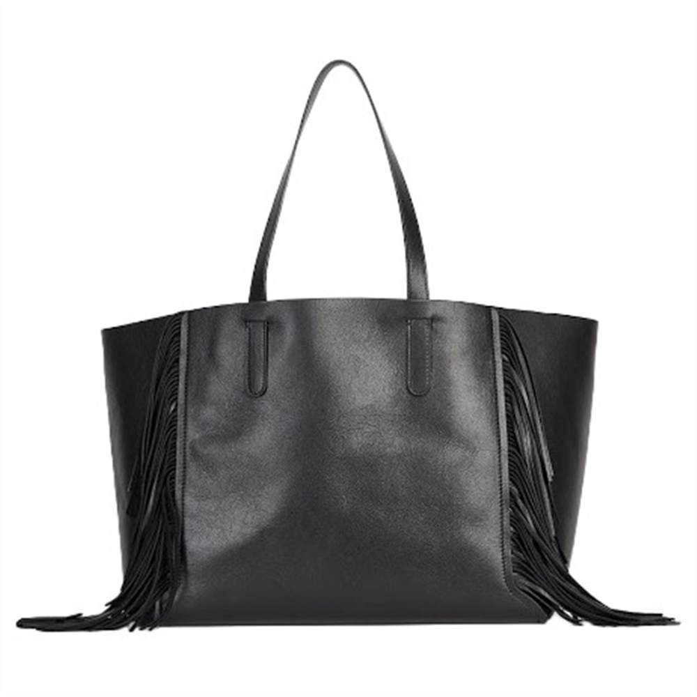 Gerard Darel Simple 2 Fun Tassel Fringe Tote Bag Black Gerard Darel Handbags