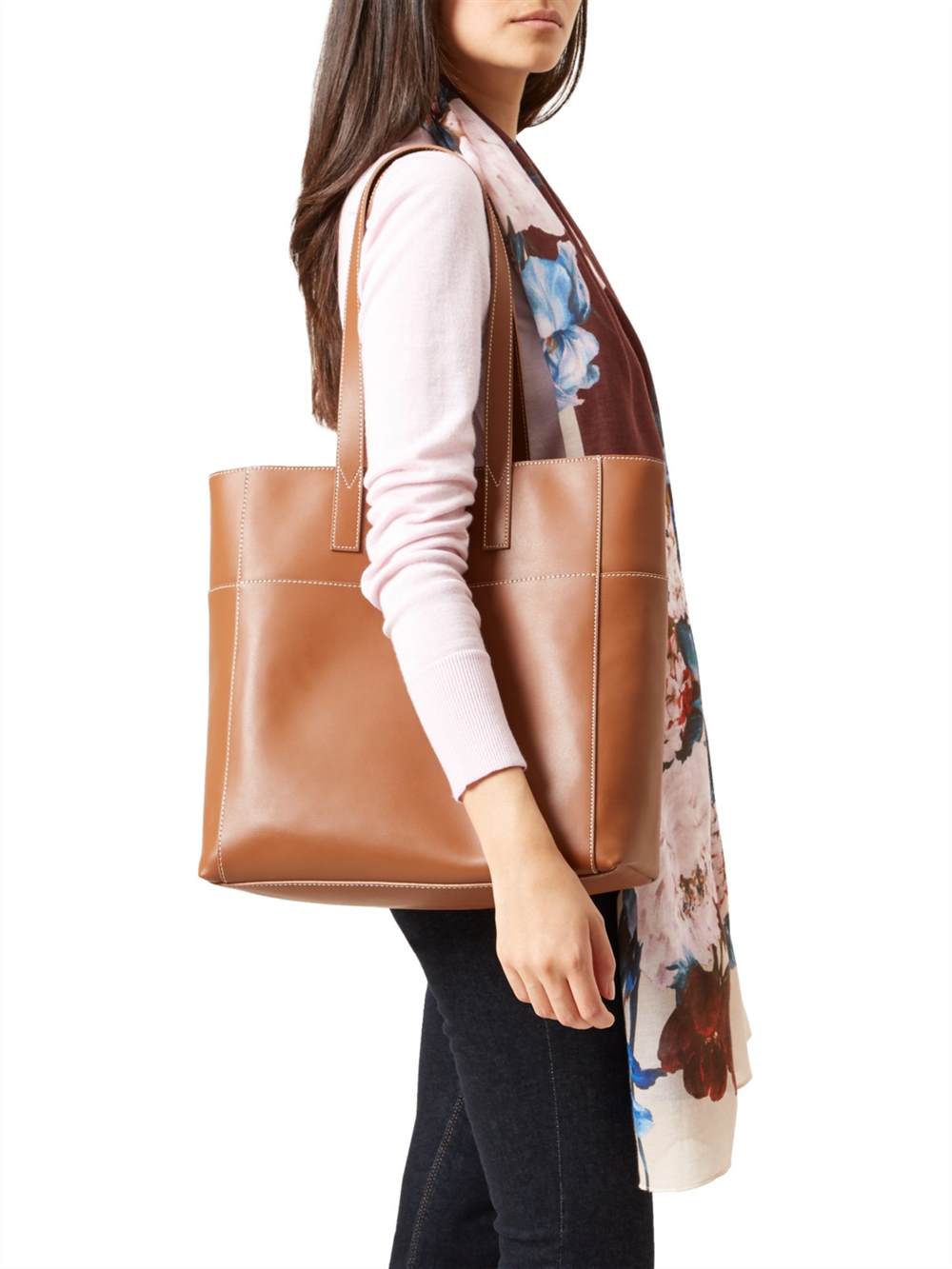 Ho-London Leather Comrie Tote Bag Tan Ho-London Handbags