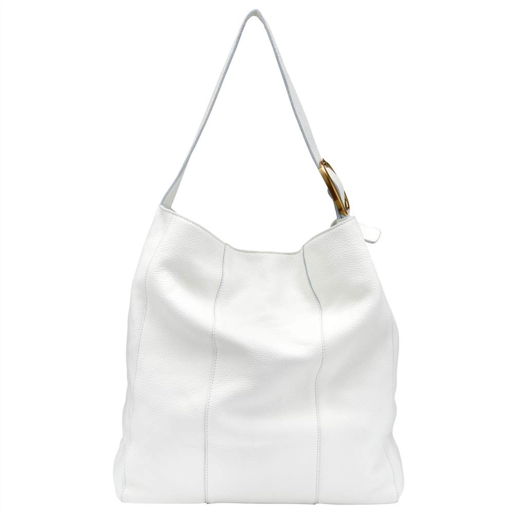 John Lewis Andrea Leather Large Shoulder BagWhite John Lewis Handbags